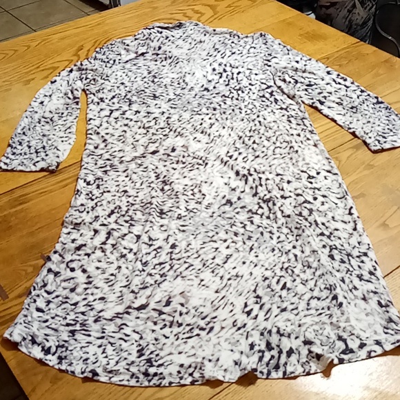 CABI Womens MEDIUM Midi Dress Stretch Used Preowned Summer Stripped WHITE Black - Picture 7 of 9